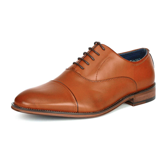 Bruno Marc Mens Lace Up Soft Cap-Toe Formal Dress Shoes, 2/Brown - 14 (Oxford),Size 14,2/Brown,Louis_2