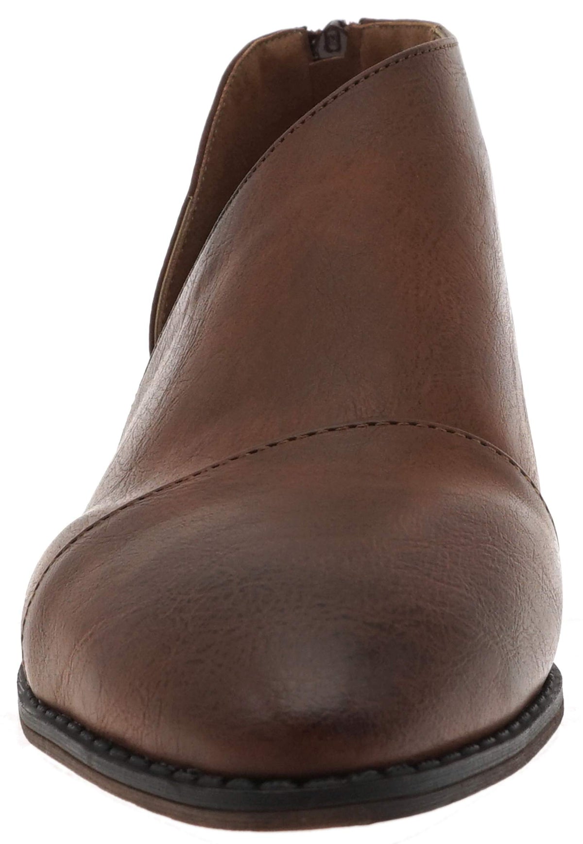 MVE Shoes Women’s Stylish Flat Closed Toe Comfortable Cut Out Pointed Toe Ankle Bootie, Whiskey 6