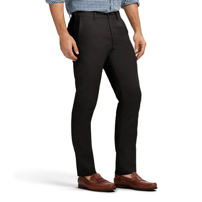 IZOD Men's American Chino Flat-Front Straight-Fit Pants, Black, 38W x 32L