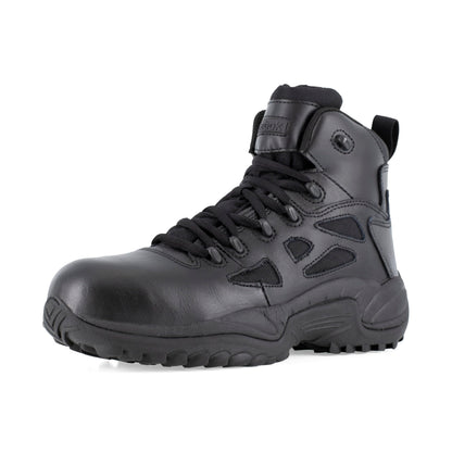 Reebok Mens Rapid Response Rb Safety Toe 6" Stealth with Side Zipper Military Tactical Boot, Black, 12 US