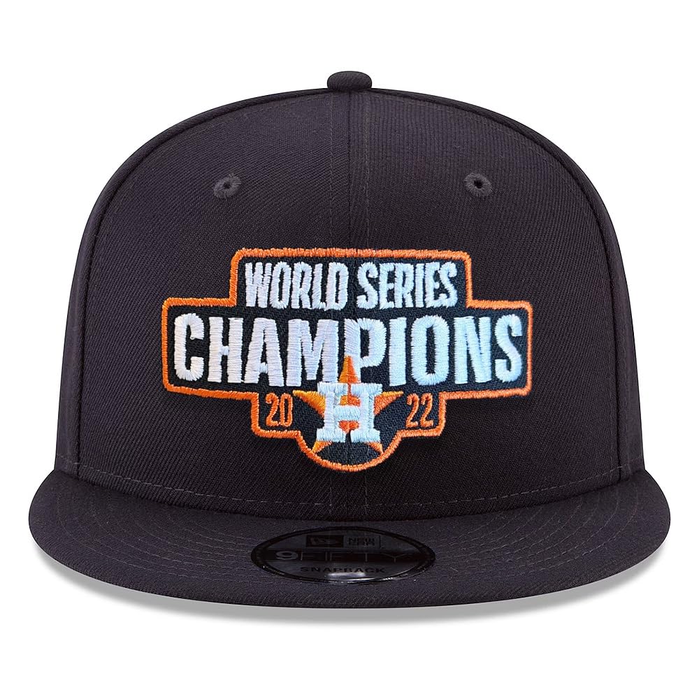 New Era Houston Astros 9FIFTY 2022 World Series Champions Snapback Cap, Adjustable Hat Navy Blue