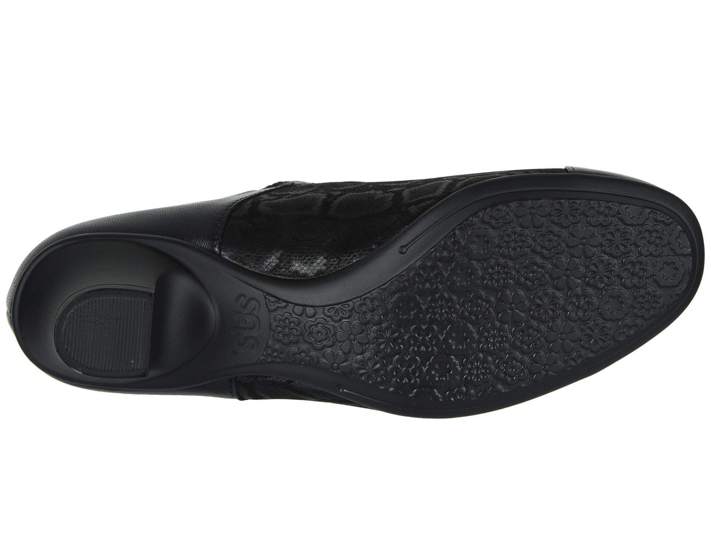 SAS Isabel Mary Jane Comfort Heel Black/Snake 8 WW - Double Wide (D)