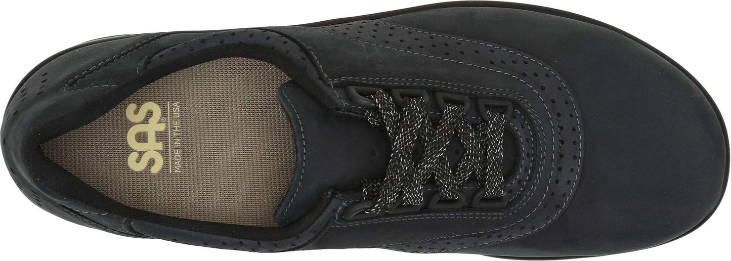 SAS Walk Easy Nero/Charcoal Nubuck 5.5 W - Wide (C)