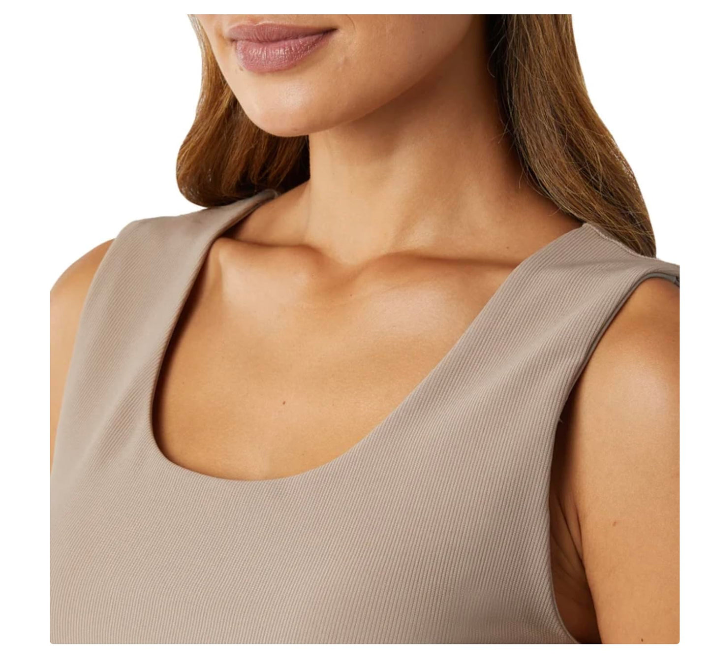 32 Degrees Cool Women's Ribbed Tank Top with Built in Bra (US, Alpha, Large, Regular, Regular, Taupe)