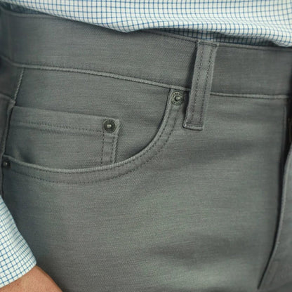Jachs New York Men's Straight Stretch 5 Pocket Twill Pant (US, Waist Inseam, 30, 30, Regular, Regular, Gray)