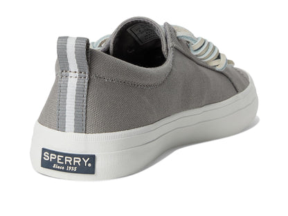 Sperry Women's Crest Vibe Linen Sneaker, Grey ,9.5 Wide