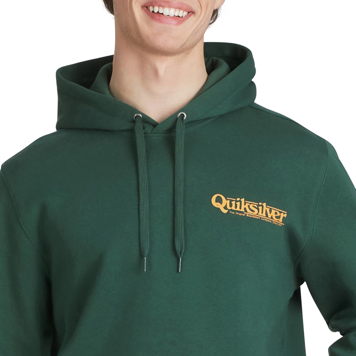 Quiksilver Men's Regular Fit Super Soft Fleece Midweight Pullover Hooded Sweatshirt, Green Topiary, X-Large