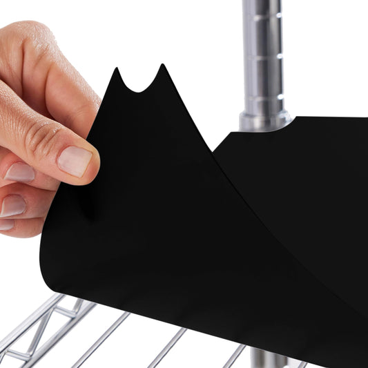 Gorilla Grip ShelfGuard Wire Shelf Liner Compatible with Amazon Basics Shelving Unit, Set of 4 Waterproof Liners for Organizing Metal Rack Shelves, Kitchen Cabinets, Cupboard, Pantry, 18x48 Chevron