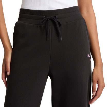 PUMA Fleece Sweat Pants for Women's Straight Legs Winter Sweatpants Black, L