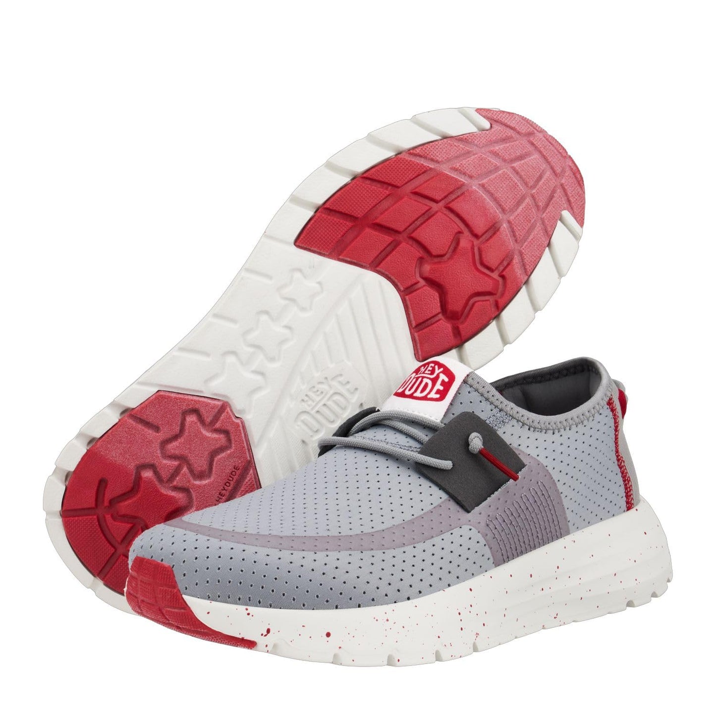 HEYDUDE Men's Sirocco M Perf Mesh White/White Size 12 | Men's Shoes | Men Slip-on Sneakers | Comfortable & Light-Weight