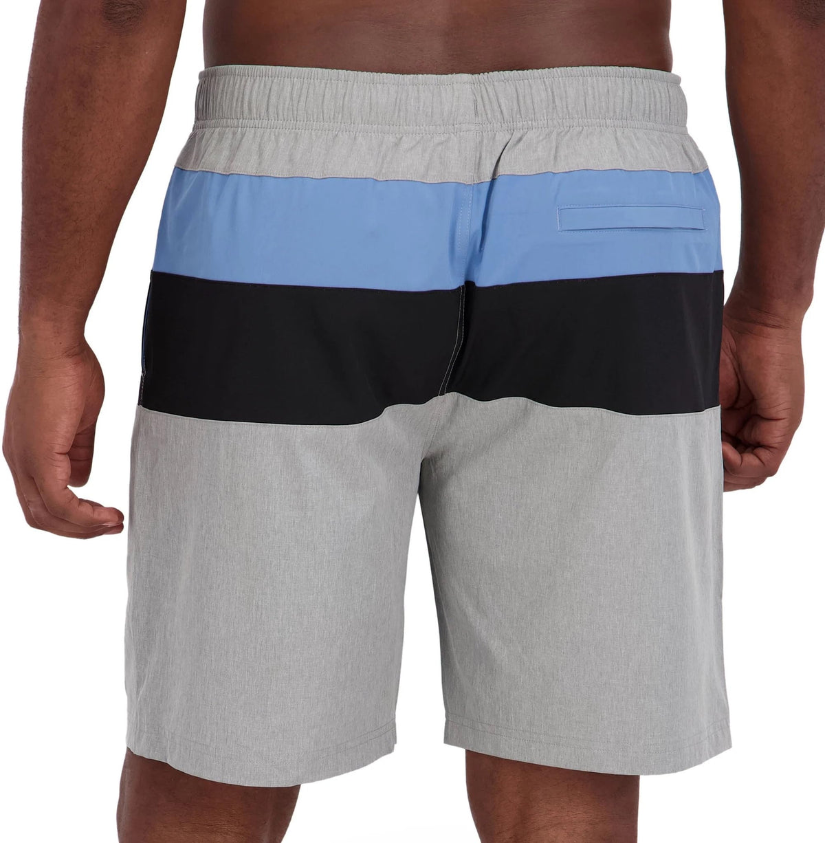 Nautica Mens Lightweight Quick Dry Swim Trunks (US, Alpha, XX-Large, Regular, Regular, Gray/Blue Colorblock)