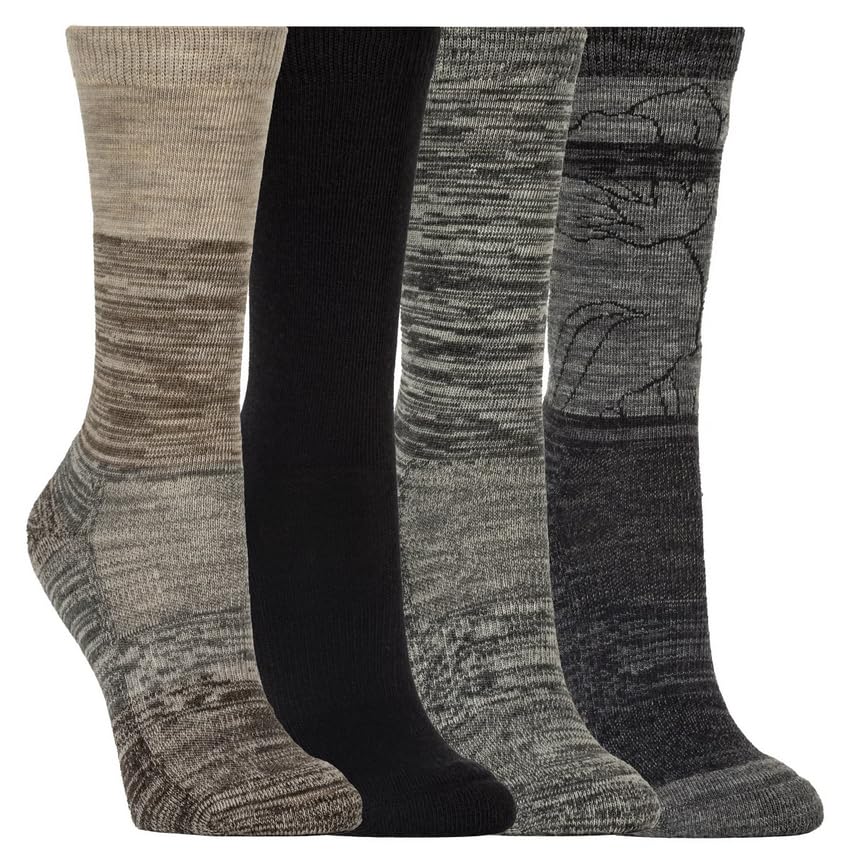 KIRKLAND Signature Ladies' Extra-Fine Merino Wool Crew Socks, Multi-Color, 4 Pairs