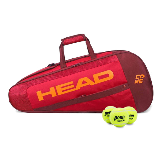 HEAD Core 6R Combi Tennis Racquet Bag - 6 Racket Tennis Equipment Duffle Bag