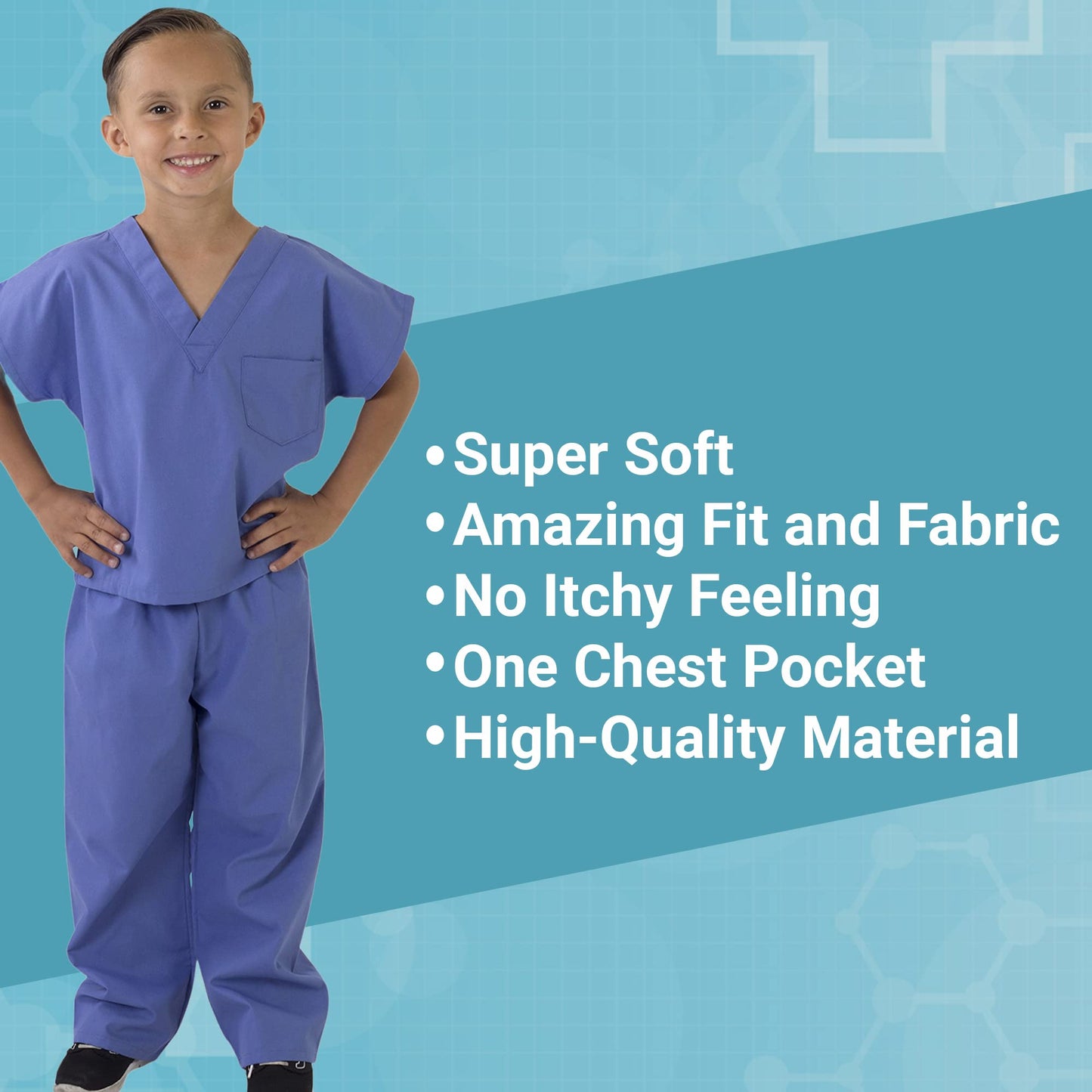 Active Uniforms Kids Scrubs Set Super Soft Children Scrub Set 12/14, Ceil