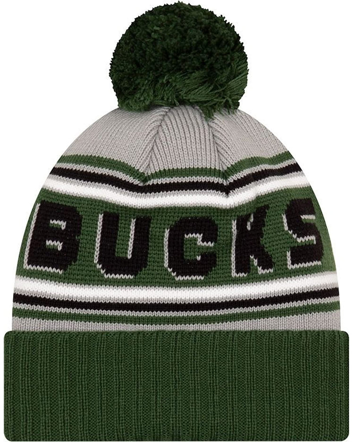 New Era Men's Cold Weather Cuffed Sport Knit Beanie Hat Cap Major League College Collegiate (Bucks Cheer Milwaukee) Black