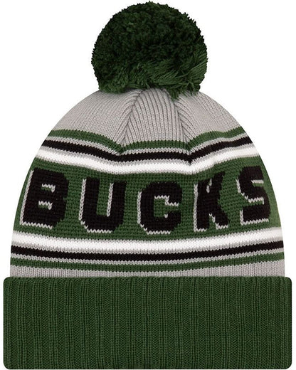 New Era Men's Cold Weather Cuffed Sport Knit Beanie Hat Cap Major League College Collegiate (Bucks Cheer Milwaukee) Black