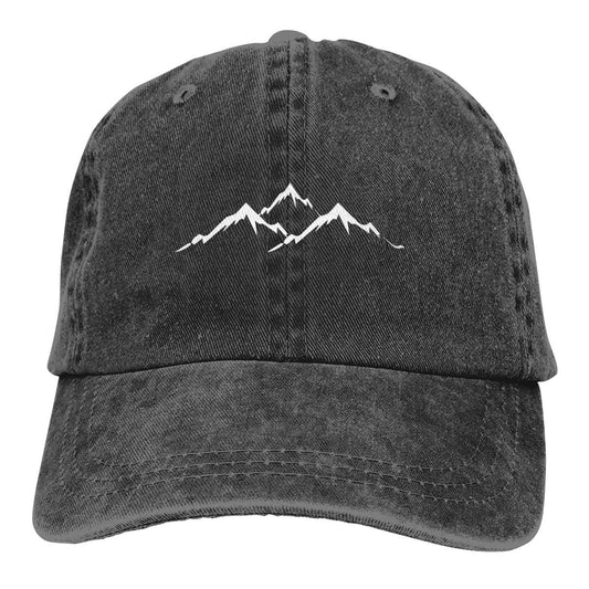 ETHAICO Unisex Baseball Cap,Mountains - Black,Concise Style and Cotton Adjustable Back Cowboy Hat
