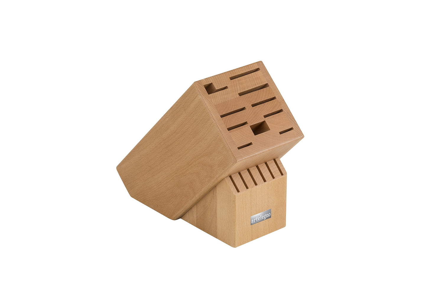 Artelegno 0 6-Piece Knife Block, Solid Beech Wood Natural Lacquer Finish