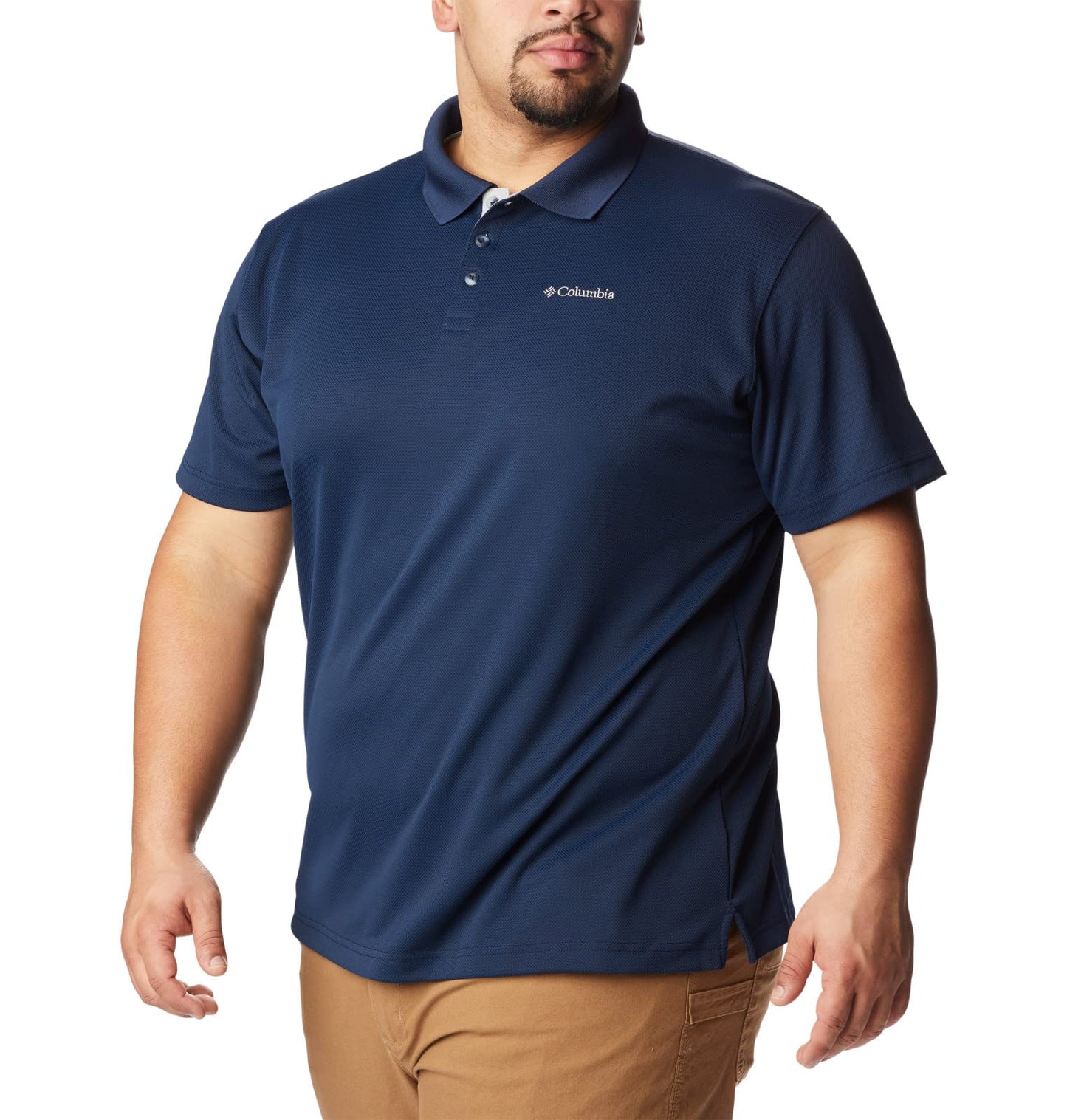 Columbia Mens Utilizer Short Sleeve Polo, Collegiate Navy, Small