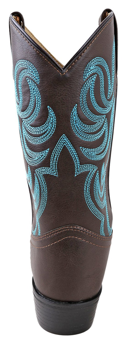 Smoky Mountain Boys Brown with Blue Stitch Monterey Western Cowboy Boots Brown 12 M US Little Kid