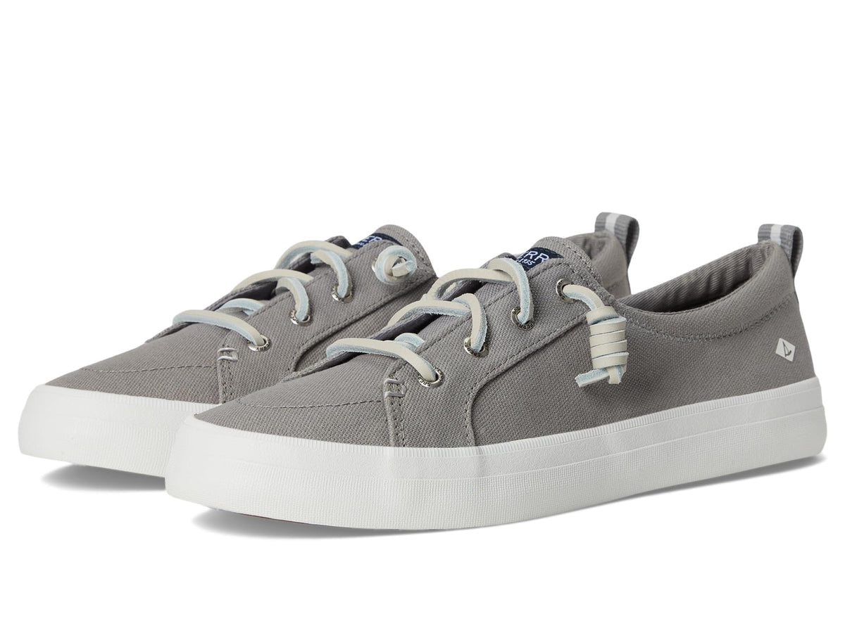 Sperry Women's Crest Vibe Linen Sneaker, Grey ,9.5 Wide