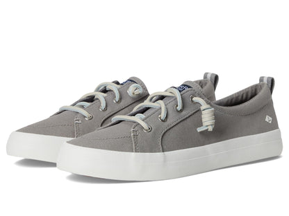 Sperry Women's Crest Vibe Linen Sneaker, Grey ,9.5 Wide