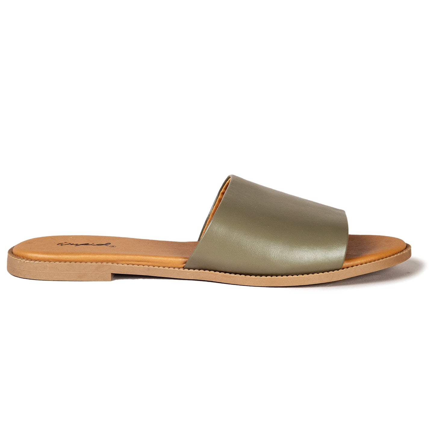 Qupid Desmond Slides for Women | Single Band Slide Sandals for Women