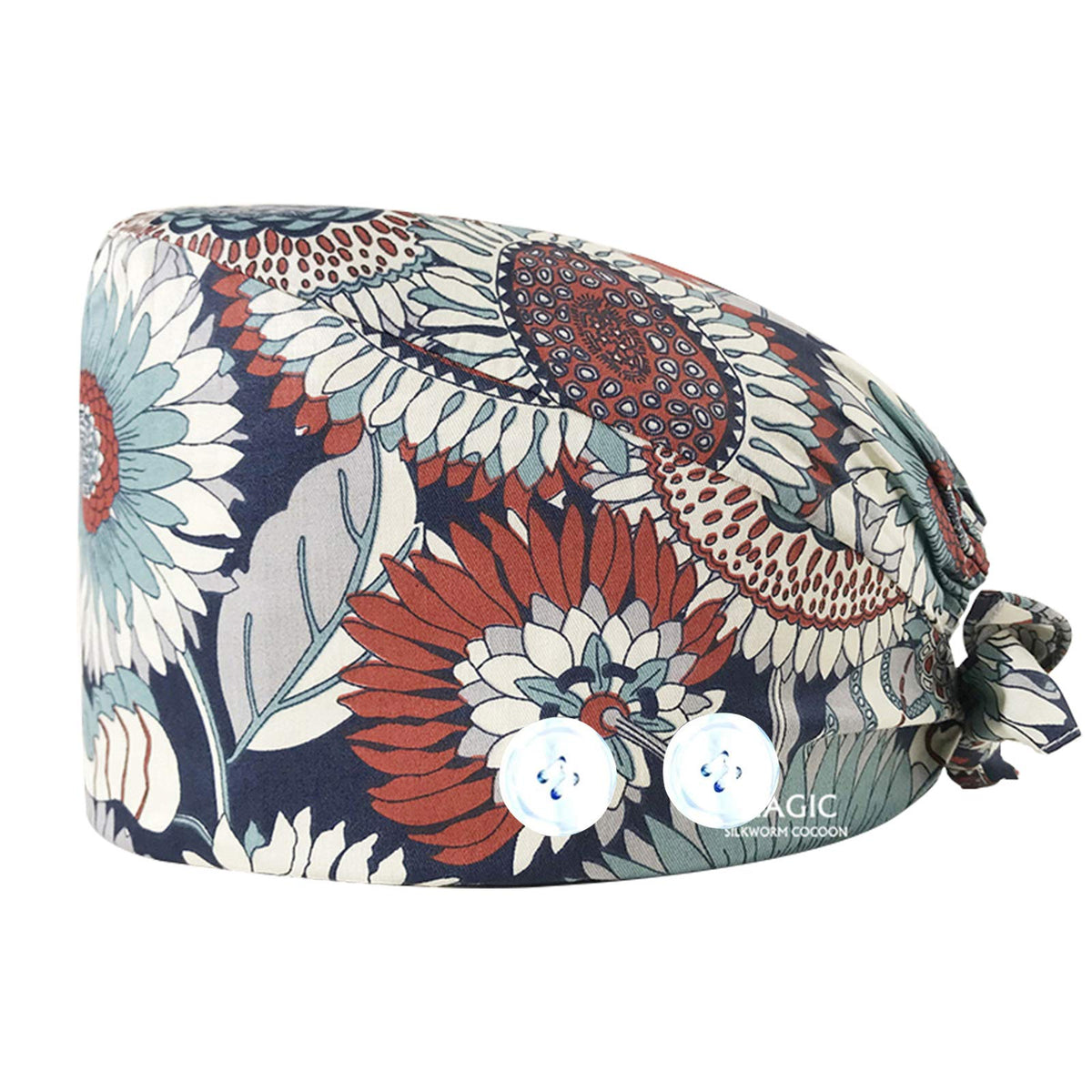 Wone Adjustable Working Caps Surgical Hat with Buttons for Women Men Nurse