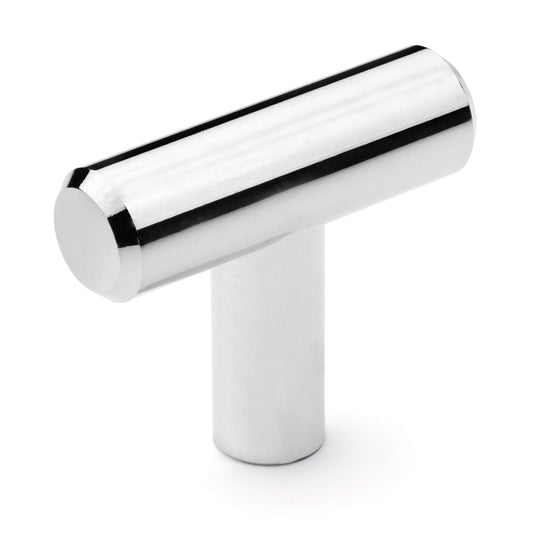 Dynasty Hardware P-1006-26 European Style T Cabinet Hardware Knob, Polished Chrome (25 Pack)