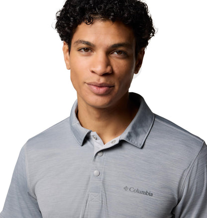 Columbia Men's Sage Peak Knit Polo, Columbia Grey Heather, XX-Large