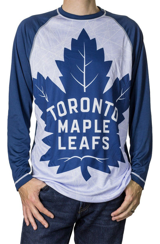 NHL Men's Performance Long-Sleeve Rash Guard (Toronto Maple Leafs, Large)