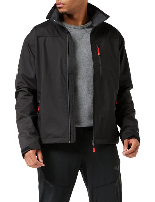 Helly Hansen Men's Crew Waterproof Windproof Breathable Rain Coat Jacket, 990 Black, X-Small