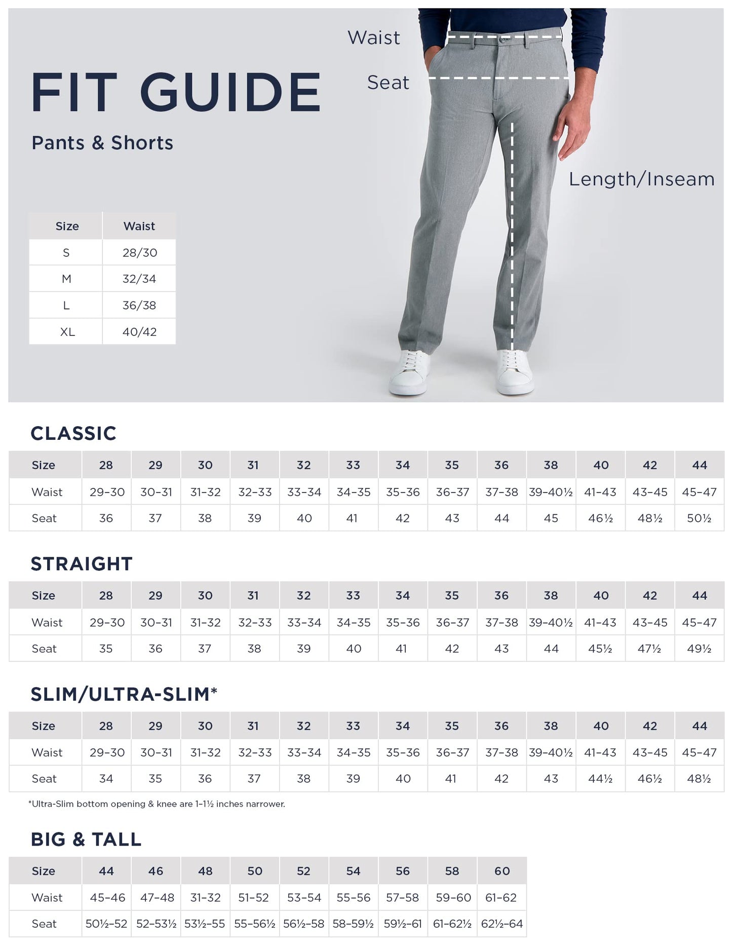 Haggar Men's Cool 18 Pro Slim Fit Flat Front Casual Pant, Navy, 38W x 30L