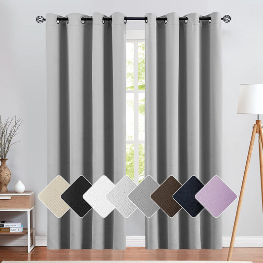 Vangao Beige Curtain 95 Inches Long for Living Room Bedroom Room Darkening Window Treatment Panel Triple Weave Moderate Blackout Drape Grommet Top 2 Panel