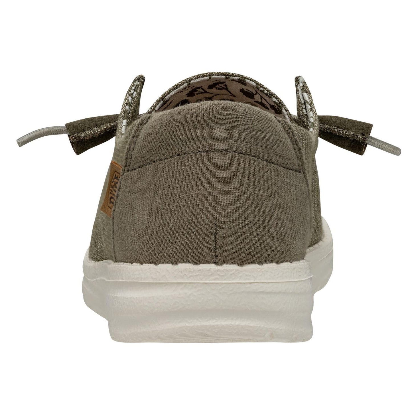 HEYDUDE Women's Wendy Chambray Slip On Shoe, Sage Size 9 | Textile Upper | Lightweight Casual Loafer with Elastic Laces
