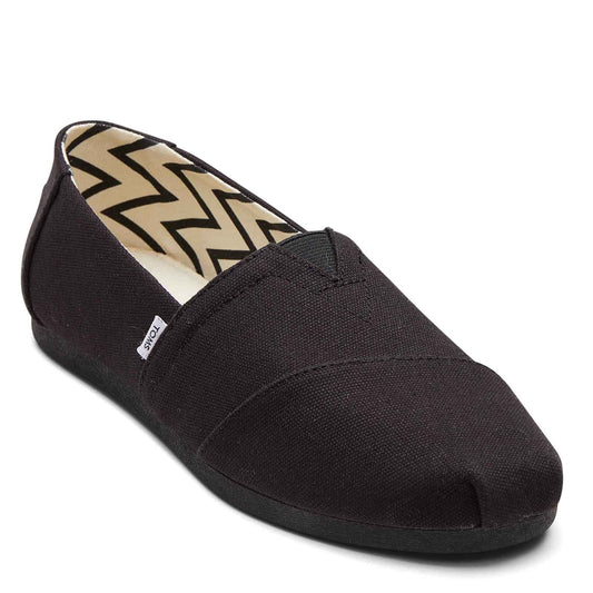 TOMS Women's, Alpargata Recycled Slip-On - Wide Width Solid Black 7 W