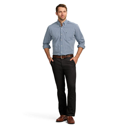 IZOD Men's American Chino Flat-Front Straight-Fit Pants, Black, 38W x 32L