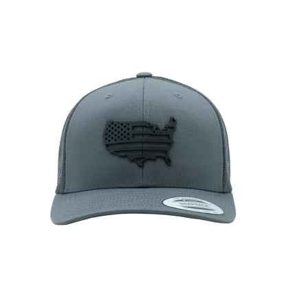 The Pride American Flag Hat Men Women Trucker Baseball Snapback Premium Patch Designed in USA (Map-ch-ch-Matte)
