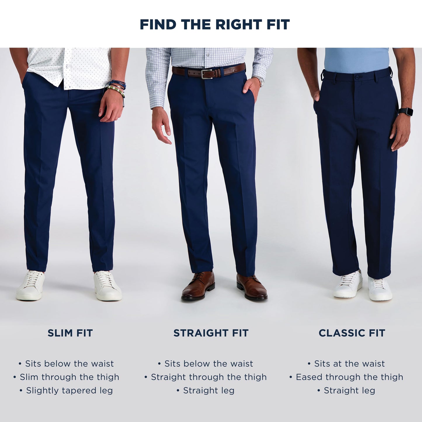 Haggar Men's Cool 18 Pro Slim Fit Flat Front Casual Pant, Navy, 38W x 30L