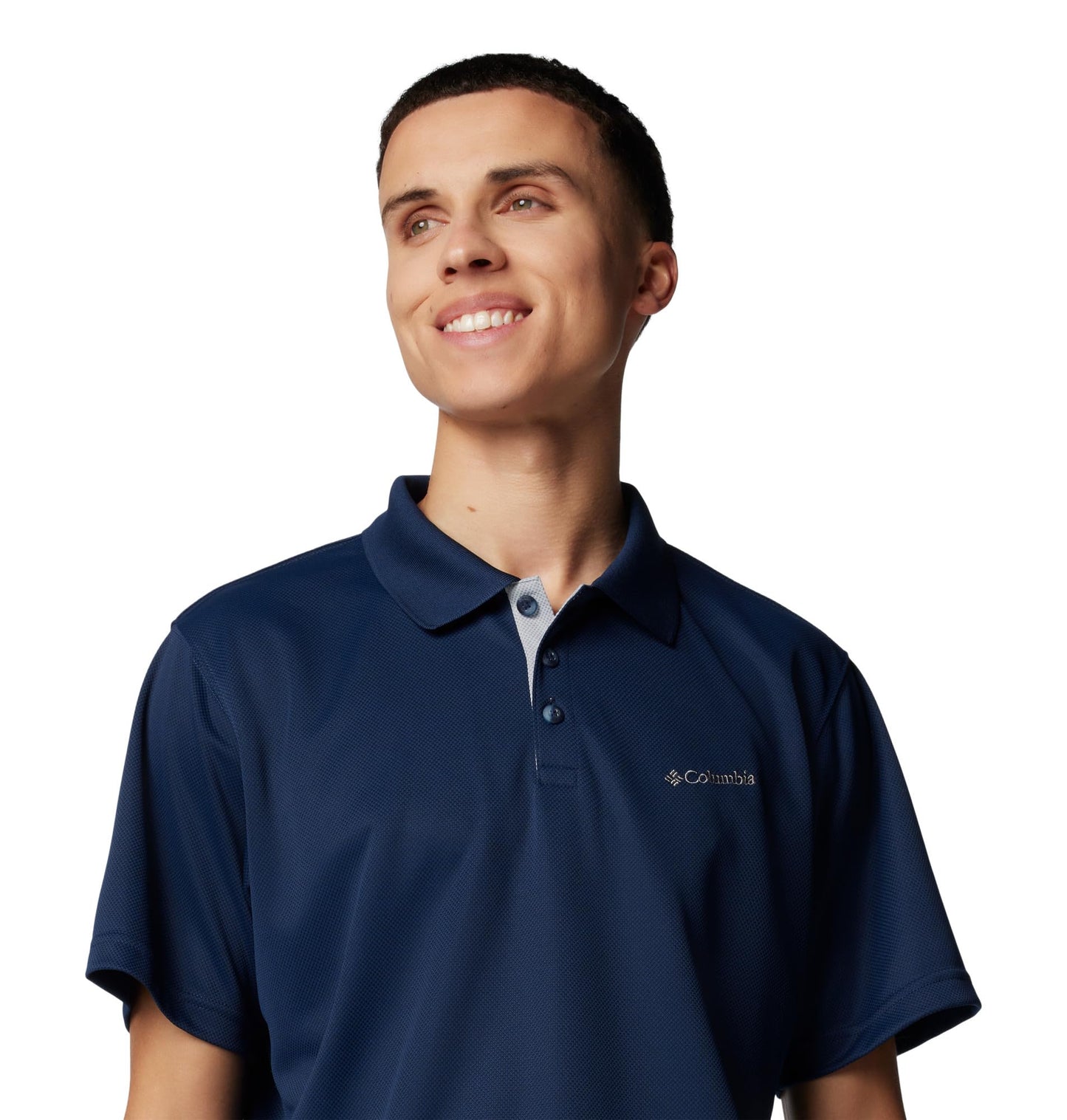 Columbia Mens Utilizer Short Sleeve Polo, Collegiate Navy, Small