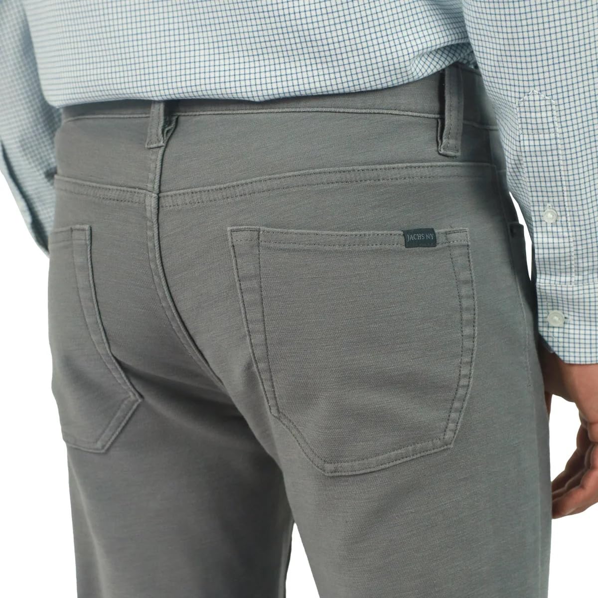 Jachs New York Men's Straight Stretch 5 Pocket Twill Pant (US, Waist Inseam, 30, 30, Regular, Regular, Gray)
