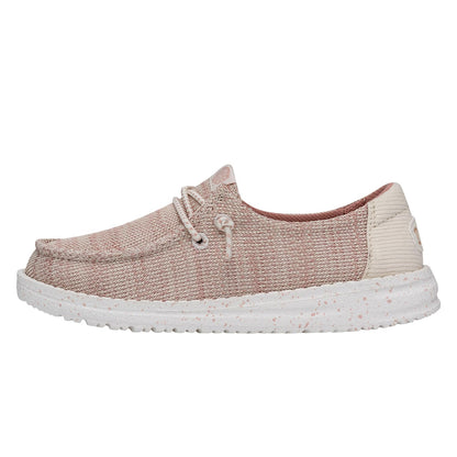 HEYDUDE Wendy Sport Mesh Loafers for Kids Girls Textile Upper Two-Eyelet Lace Closure Slip-on Style