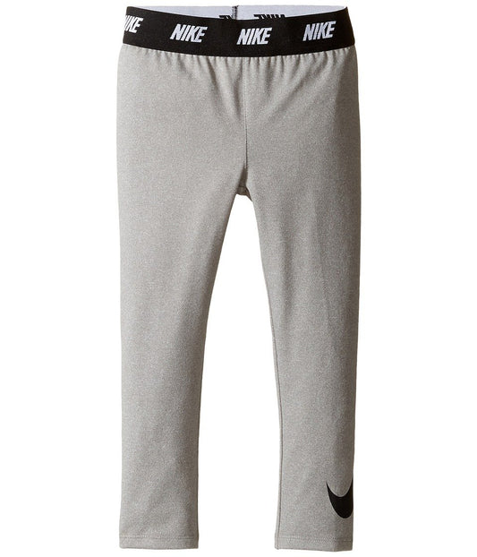 Nike Kids Girl's Sport Essentials Printed Leggings Little Kids Dark Grey  5