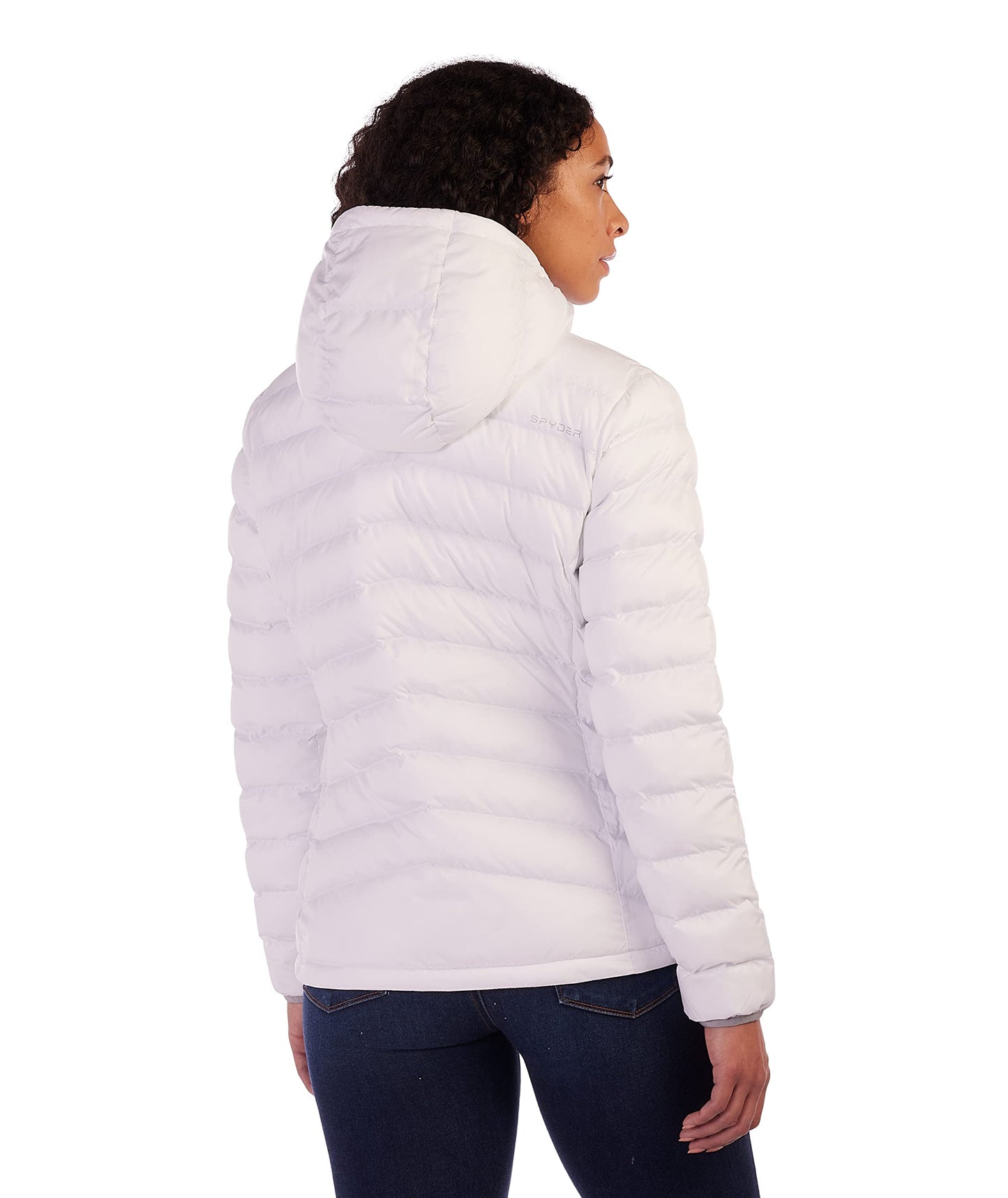 Spyder Women's Peak Hoodie Insulator Jacket, White, Medium