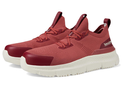 Timberland PRO® Setra Knit Composite Safety Toe Women’s Sneakers – Breathable Upper – Removable Insole Cranberry/Cream 6.5 B - Medium