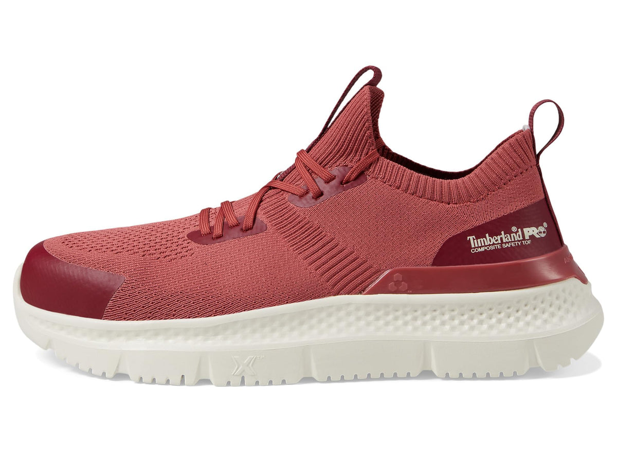 Timberland PRO® Setra Knit Composite Safety Toe Women’s Sneakers – Breathable Upper – Removable Insole Cranberry/Cream 6.5 B - Medium