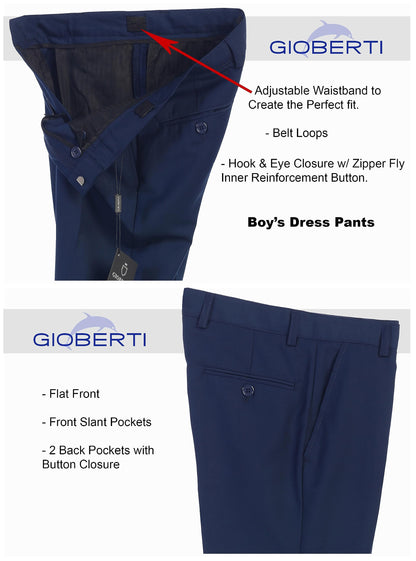 2 Piece Kids Boys Dark Royal Blue Vest and Pants Formal Set, 6