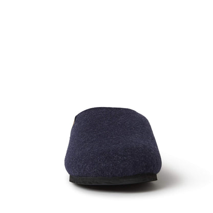 Dearfoams Men's Microwool Clog with Molded Footbed Slipper, Navy, Small