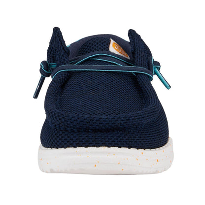 HEYDUDE Boy's Wally Heathered Mesh (Little Kid/Big Kid) Navy 5 Big Kid M