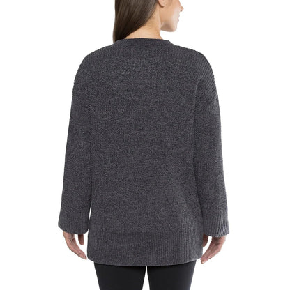 Matty M Ladies' Chenille Tunic Sweater, Crewneck, Ribbed Cuffs and Hem, Wide Sleeves, Multiple Colors (US, Alpha, XX-Large, Plus, Regular, Gray)